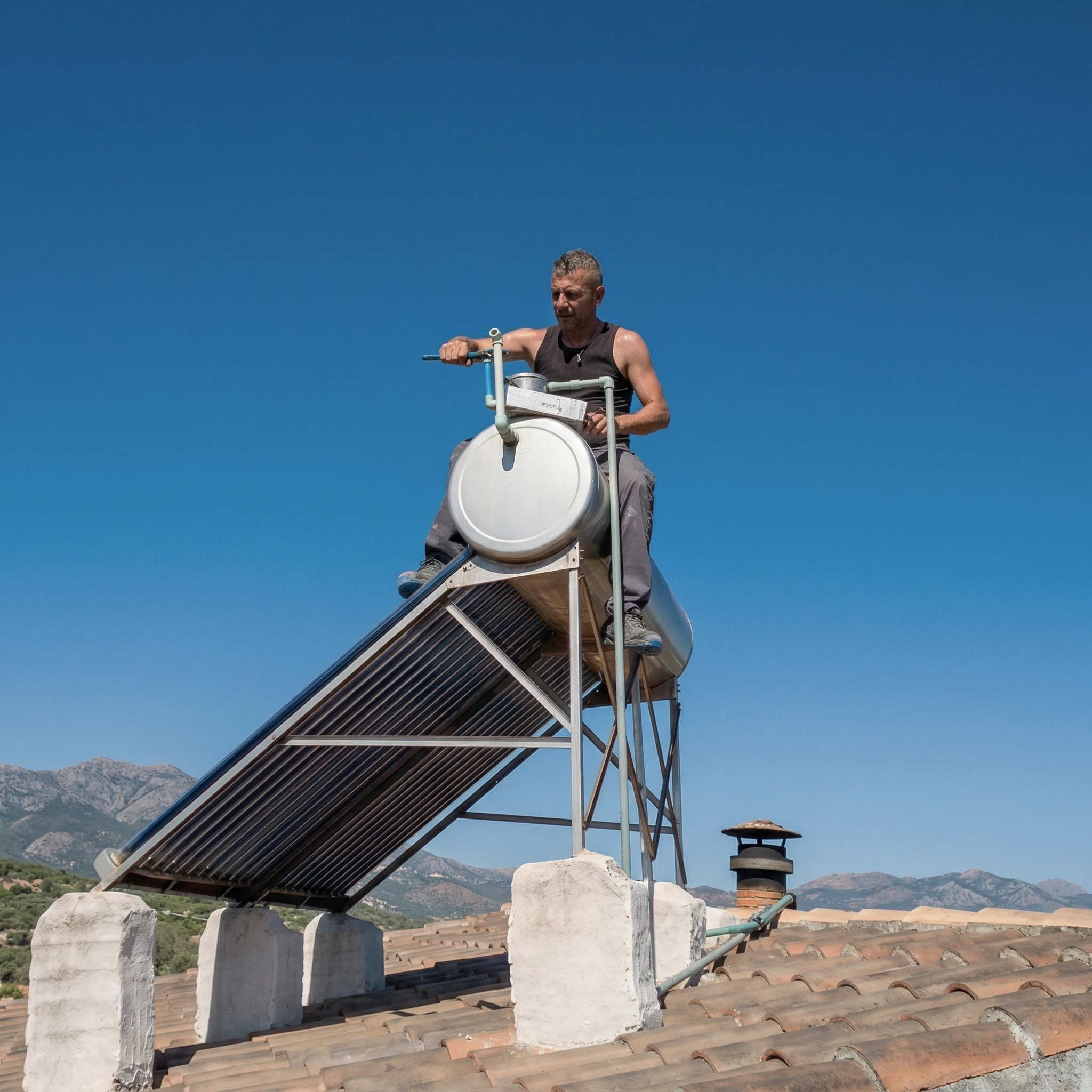 Instalación de sistema solar térmico en vivienda